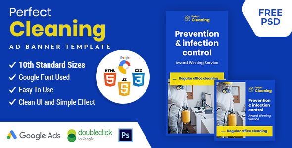 Perfect Cleaning - HTML 5 Animated Google Banner    Ad Templates