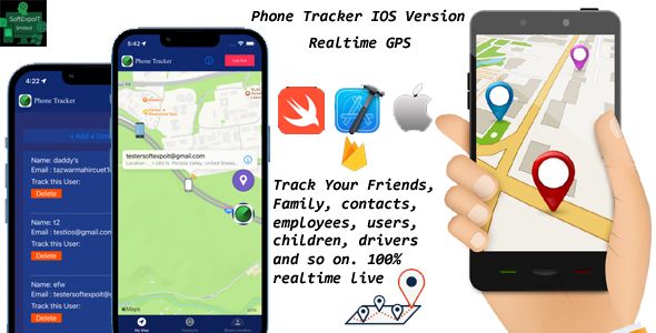 Phone Tracker (IOS Version) - Realtime Gps Live Tracking of Phones/Contacts , Lost Phones WorldWide iOS  Mobile Full Applications