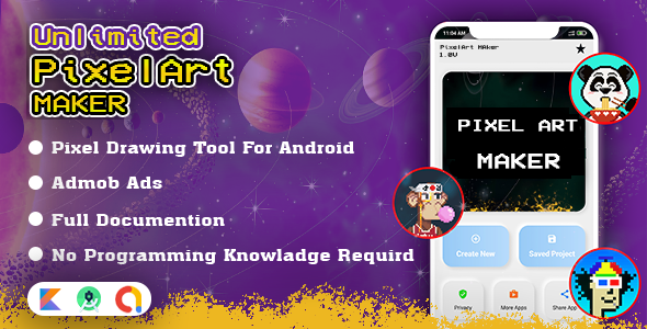 PixelArt Maker Android Full Source code Android  Mobile Full Applications