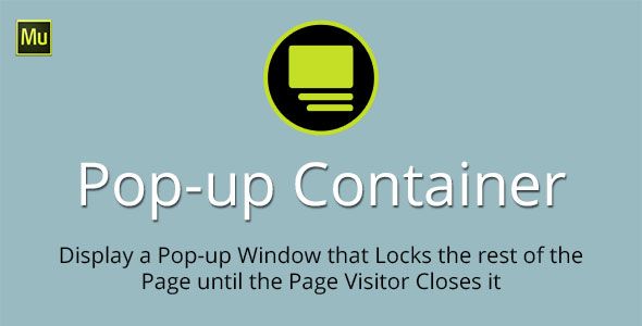 Pop-up Container Adobe Muse Widget Muse Widgets, Plugins   