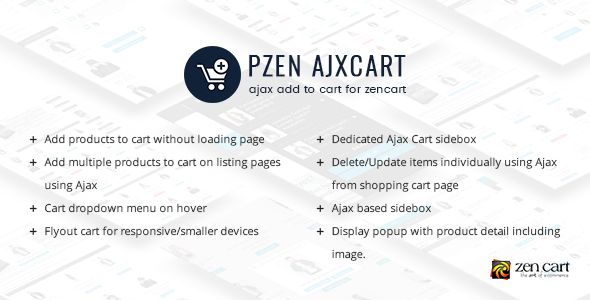Pzen Ajxcart - Ajax Add to cart for Zencart Plugins, Zen Cart   