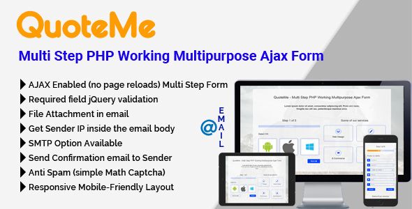 QuoteMe Multi Step PHP Working Multipurpose Ajax Form    Forms