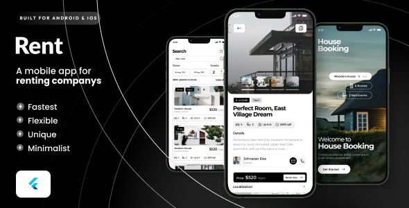 Rent Flutter App Template | Flutter 2.0 Flutter  Mobile Templates