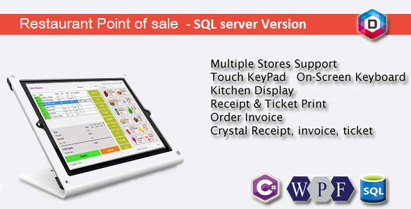 Restaurant Point of Sale - Rest POS - C# WPF SQL Net Miscellaneous  