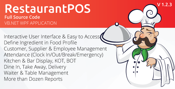 RestaurantPOS - VB.NET WPF Application With Free ASP.NET Web extension Net   Project Management Tools