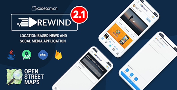Rewind - Location based News and Entertainment Social Media Application Android  Mobile Full Applications