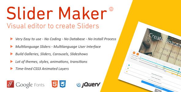 Slider Maker - slideshow creator with admin dashboard    Sliders