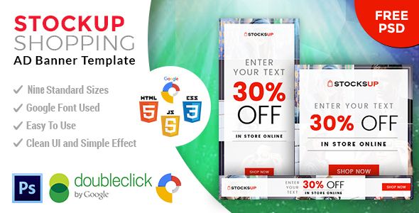 Stocksup | Shopping HTML 5 Animated Google Banner    Ad Templates