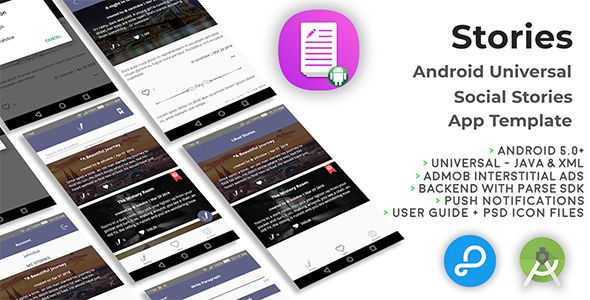 Stories | Android Universal Fun Social Stories App Template Android  Mobile Full Applications