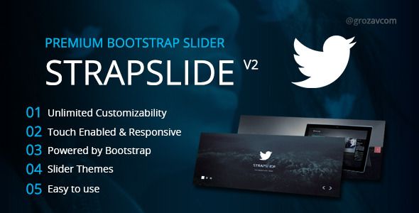 Strapslide - Responsive Bootstrap Slider Plugin Sliders