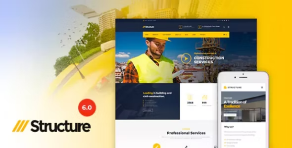 Structure - Construction Industrial Factory WordPress Theme    