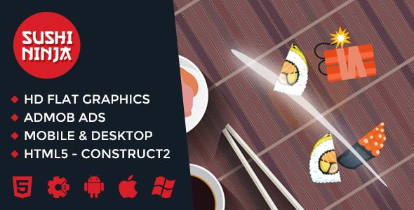 Sushi Ninja – Cut Sushi HTML5 Game