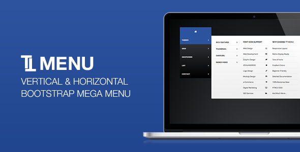 TT Menu - Vertical Horizontal Bootstrap Mega Menu    Navigation