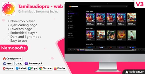 Tamilaudiopro - Online Music Streaming Engine    