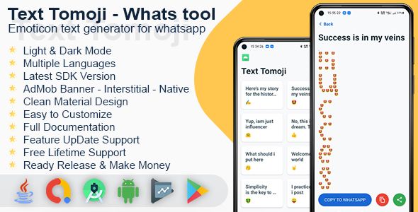 Text Tomoji - Whats tool emoticon text generator for whatsapp Android  Mobile Full Applications