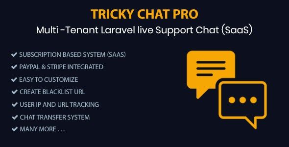 Tricky Chat Pro - Multi Tenant Live Support Chat (SaaS)    Help And Support Tools