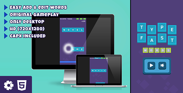 Type Fast Words - HTML5 Game    Games