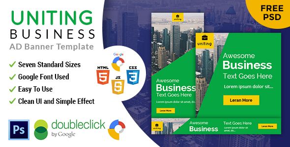 Uniting | Business HTML 5 Animated Google Banner    Ad Templates