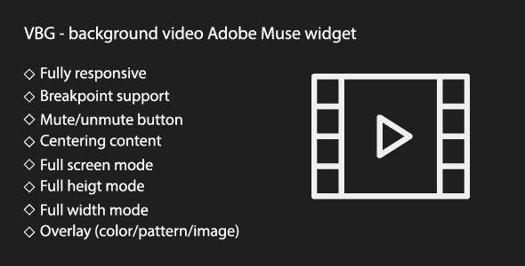 VBG - responsive background video widget Muse Widgets, Plugins   