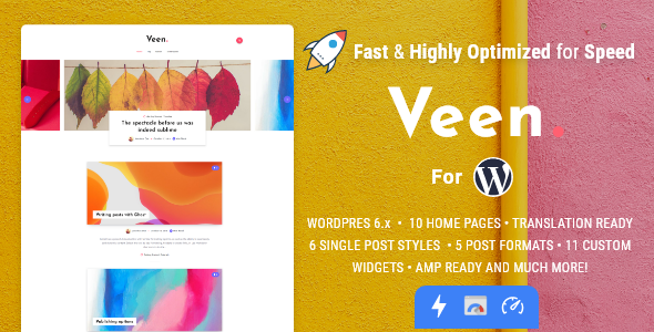 Veen - Minimal Lightweight AMP Blog for WordPress