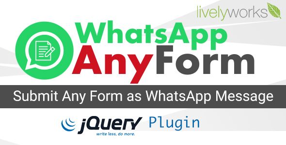 WhatsApp AnyForm - Submit Form as WhatsApp Message | WhatsApp Contact Form - jQuery Plugin    Forms