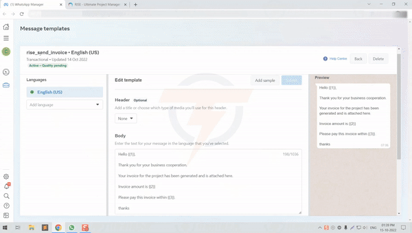 WhatsApp plugin for RISE CRM