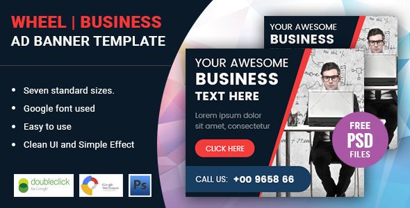 Wheel | Business HTML 5 Animated Google Banner    Ad Templates