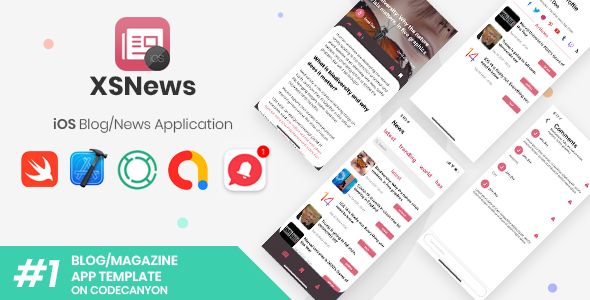 XSNews | iOS News/Blog Multipurpose Application iOS  Mobile Full Applications