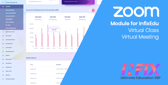 Zoom Live Class - InfixEdu Module  Add Ons  