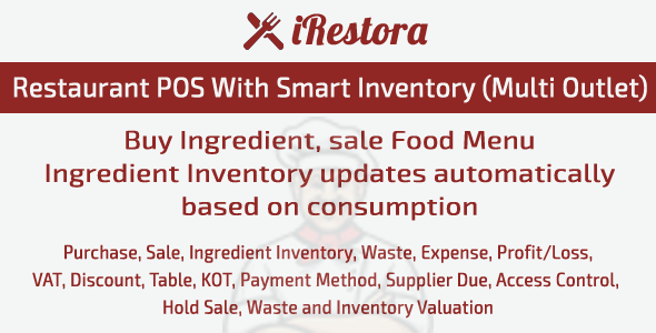 iRestora - Restaurant POS with Smart Inventory (Multi Store)    