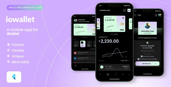 ioWallet Flutter App Template | Flutter 2.0 Flutter  Mobile Templates