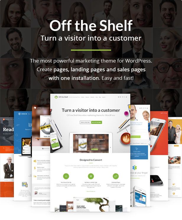 Off the Shelf The Online Marketing Theme - Landing Pages, Online Marketing, Product Landing Pages