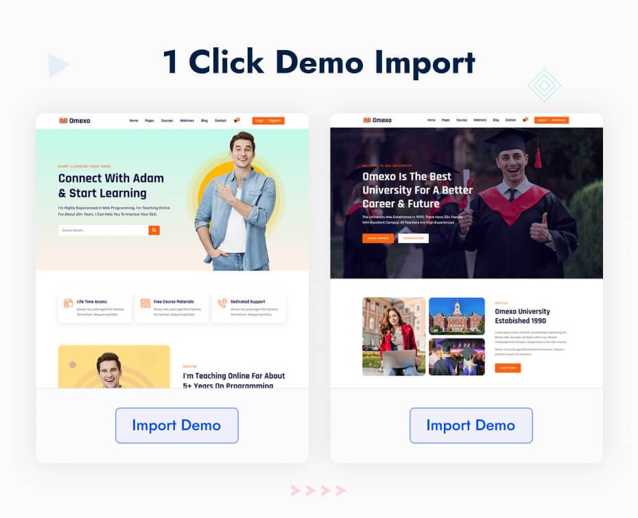 One click demo import
