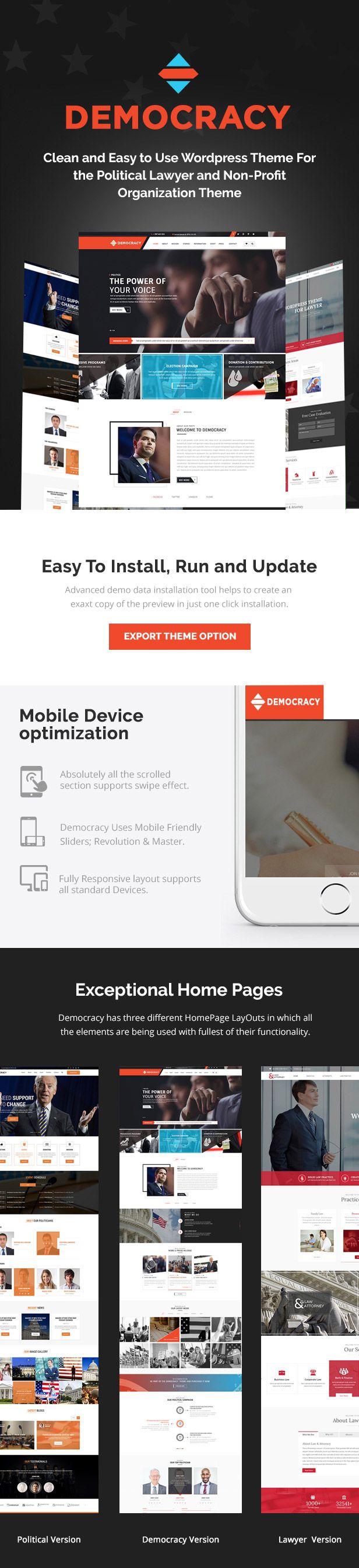 Political and Lawyer wordpress theme
