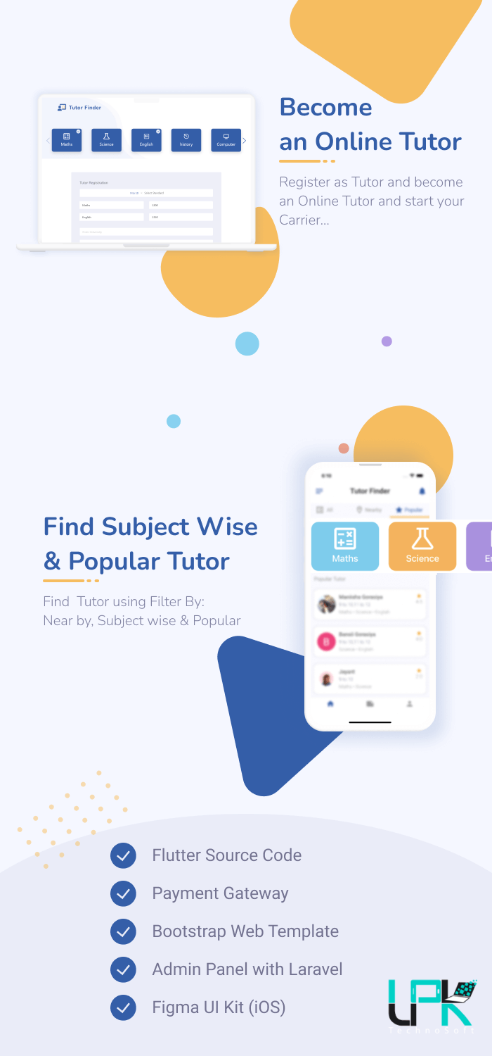 Tutor Finder - (Flutter + Web App + Admin Panel + UI) - 6