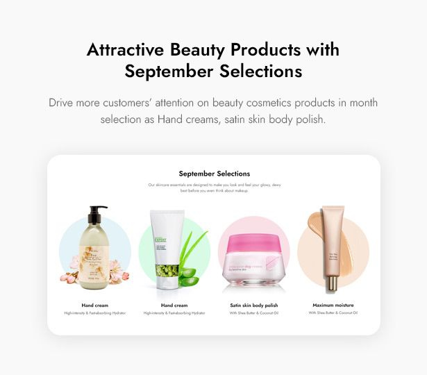 Beautifo Cosmetics WordPress Theme - Display September Selections