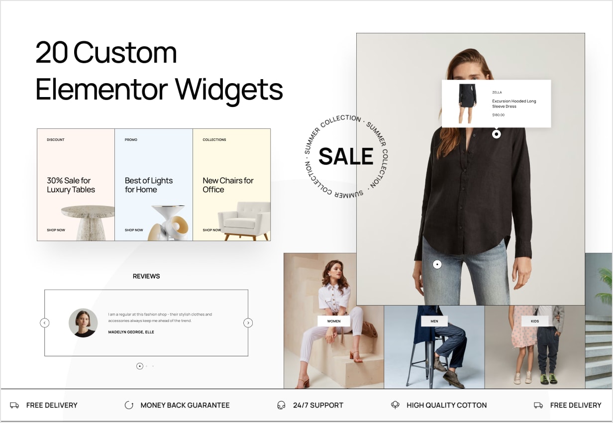 Moderno - 20 Custom Elementor Widgets