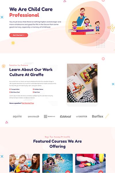 Giraffe - Kindergarten WordPress Theme
