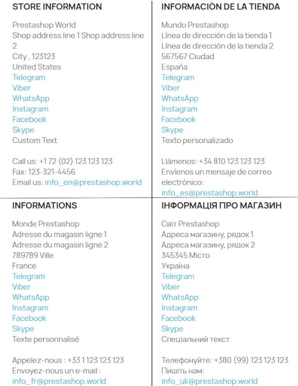 Multi-Language Contacts Prestashop module - 3
