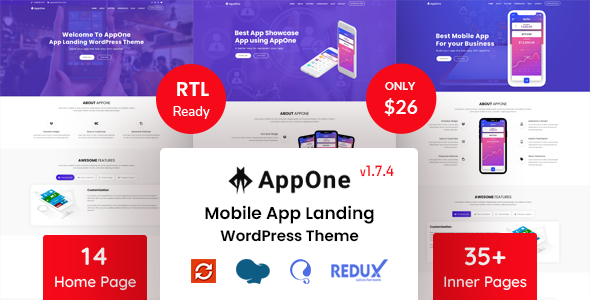 AppOne – App Landing WordPress Theme