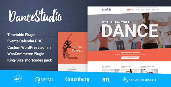 Dance Studio – WordPress Theme for Dancing Schools & Clubs