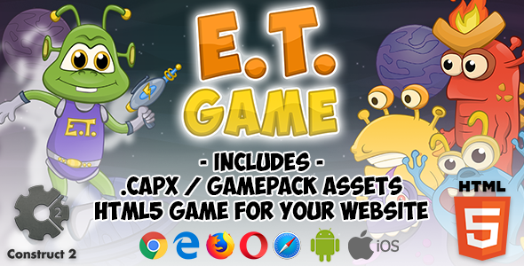 E.T. Game HTML5 Platform – Construct 2 (Assets + .capx
