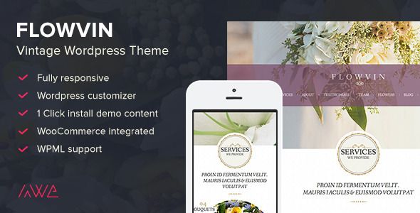 FlowVin – Vintage Flower Shop WordPress Theme