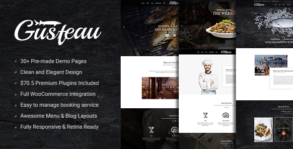 Gusteau – Elegant Food – Coffee and Restaurant WordPress Theme