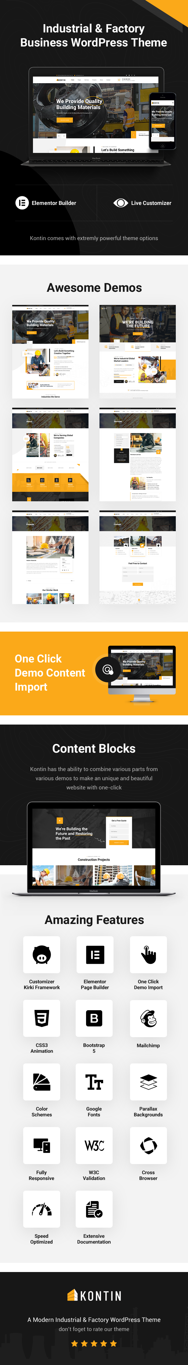 Kontin - Industrial & Factory WordPress Theme - code.market