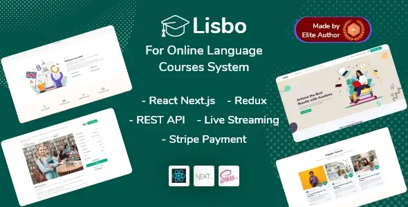 Lisbo - React Next Language School Online Courses System