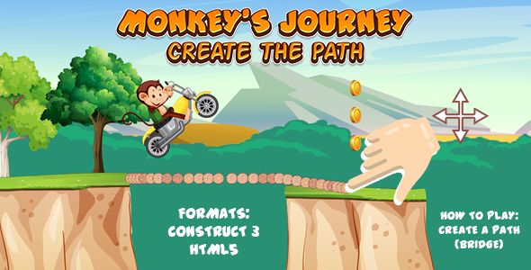 Monkey’s Journey Game (Construct 3 | C3P | HTML5) Create