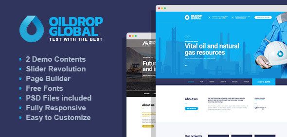 OilDrop – Oil and Gas Industrial WordPress theme