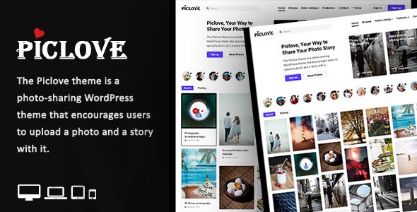 Piclove - Blog & Photos Download WordPress Theme image