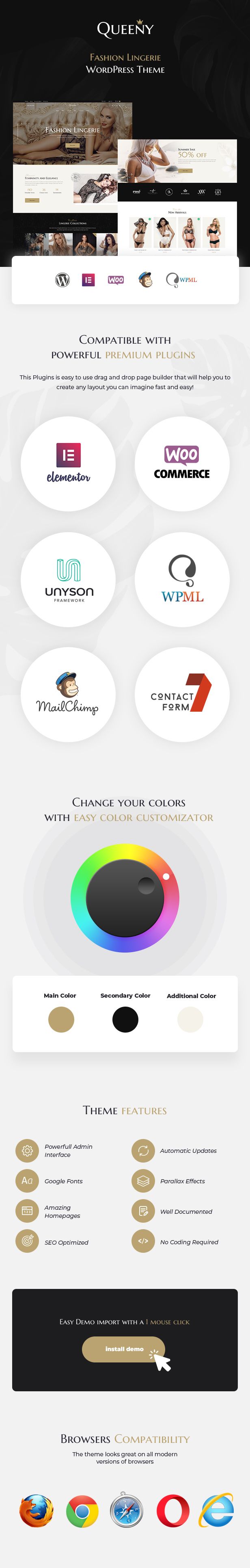 Queeny - Fashion Lingerie WordPress Theme - 5